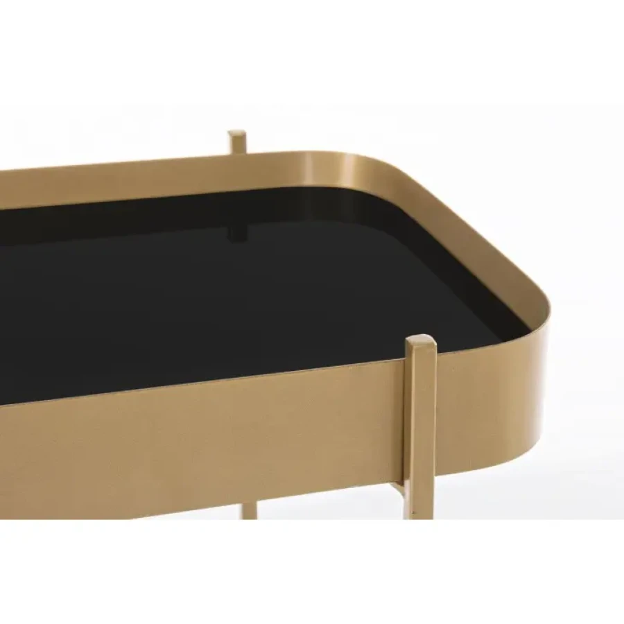 Konzola RASHIDA ORO 120x43 je eleganten kos pohištva, ki popestri vaš prostor. Njen poseben dizajn vas bo navdušil, saj prinese vašemu prostoru eleganco in