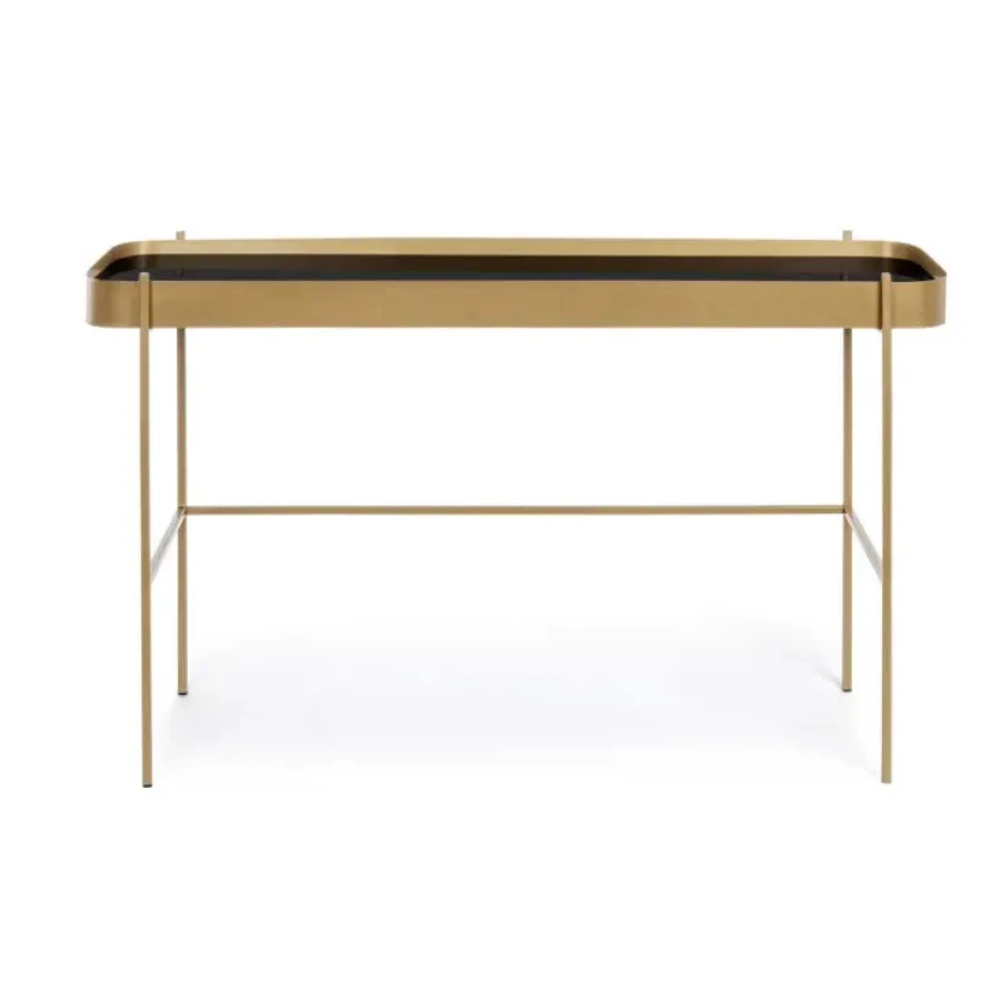 Konzola RASHIDA ORO 120x43 je eleganten kos pohištva, ki popestri vaš prostor. Njen poseben dizajn vas bo navdušil, saj prinese vašemu prostoru eleganco in