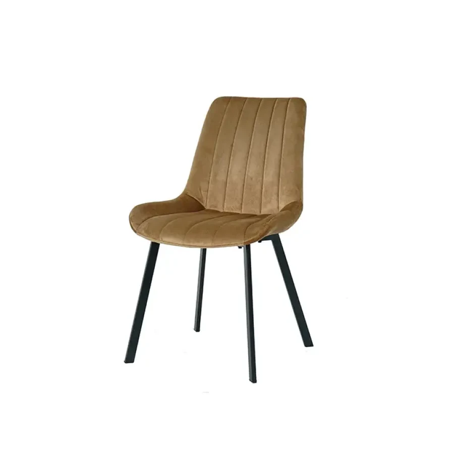 Kuhinjski stol LARA-LUX velvet beige je odlična rešitev za kombiniranje v minimalističen ali industrijski stil prostora. Kombinacija sivega prešitega blaga