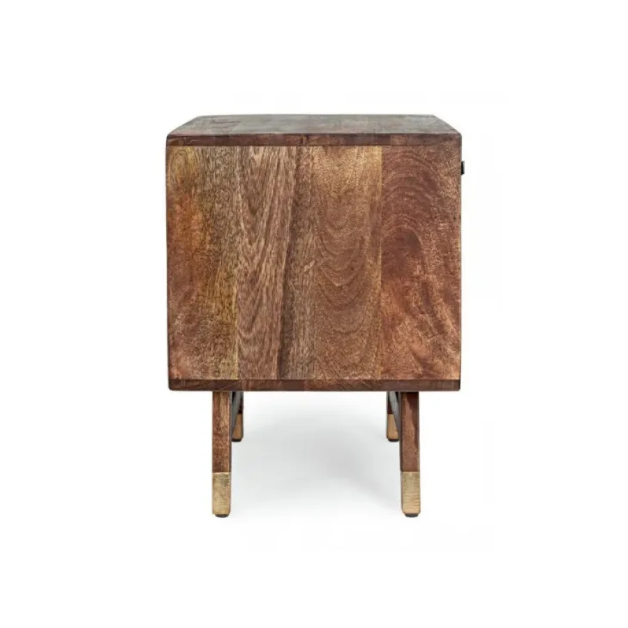 Nočna omarica DHAVAL ima okvir iz lesa in MDF-ja. Ima jeklene ročaje. Material: - Les - MDF - Jekleni ročaji Barve: - Les - Mešane Dimenzije: širina: 50cm