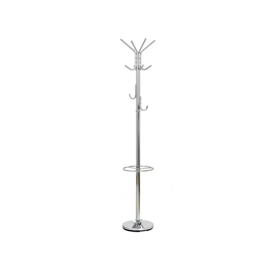 Praktičen obešalnik SUADA, primeren za vsak prostor. Narejen je iz nerjavečega jekla v srebrni barvi. Dimenzija : - Fi: 30 cm - V: 181 cm Barva: - srebrna