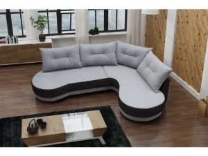 Kotna sedežna garnitura ANJA 2 je zelo praktična in funkcionalna. Narejena je v kombinaciji kvalitetnega umetnega usnja in blaga. Garnitura ima levi ali