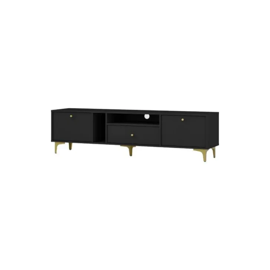 TV omarica TOMI je prava izbira za sodobne in elegantne prostore. Narejena iz kakovostne laminirane plošče debeline 16 mm, zagotavlja trdnost in dolgotrajno