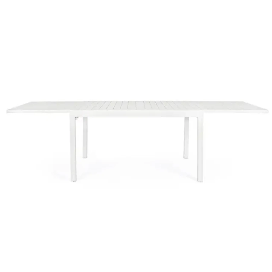 Vrtna miza PELAGIUS BELA iz aluminija. Miza je raztegljiva. Noge ima nastavljive. Barva: - Bela Material: - Aluminij Dimenzije: širina: 135/270cm globina: