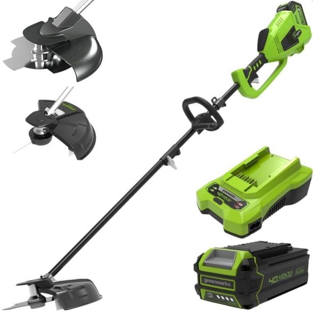 AKUMULATORSKA KOSILNICA Z NITKO GREENWORKS 40V Z 4AH BATERIJO IN POLNILNIKOM GD40BCK4 AKUMULATORSKA KOSILNICA Z NITKO GREENWORKS 40V Z 4AH BATERIJO IN POLNILNIKOM GD40BCK4