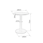 Barska okrogla miza PRESTON. Miza je primerna za gostinske lokale, za notranjo kakor tudi zunanjo uporabo. Mizna plošča in mizno podnožje sta iz kovine v