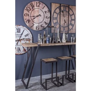 Barski stol BLOCKS H47 . Barski stol BLOCKS ima kovinsko ogrodje, sedišče je v videzu jelovine. Dimenzije: širina: 36cm globina: 32cm višina: 47cm