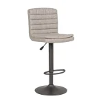 Barski stol CONNOR VINTAGE svetlo siva . Barski stol CONNOR VINTAGE svetlo siva ima okvir iz kovine, sedalni del je iz poliuretanske pene ki ima čez umetno