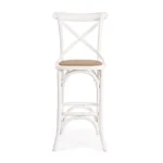 Barski stol CROSS - bela . Barski stol CROSS - bela, je eleganten stol, ki popestri vaš prostor ali okolico. Primeren je tako za jedilnice, kmečke turizme