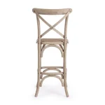 Barski stol CROSS - natur siva, je eleganten stol, ki popestri vaš prostor ali okolico. Primeren je tako za jedilnice, kmečke turizme ali opremo gostinskih