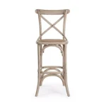 Barski stol CROSS - natur siva, je eleganten stol, ki popestri vaš prostor ali okolico. Primeren je tako za jedilnice, kmečke turizme ali opremo gostinskih