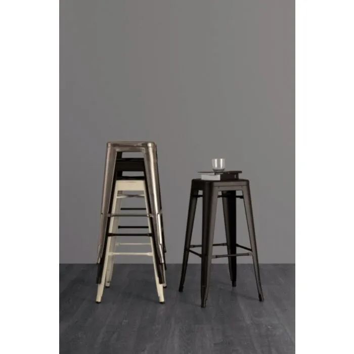 Barski stol MINNESOTA H76 antika . Barski stol MINNESOTA H76 antika je narejen iz kovine. Material: - Kovina Barva: - Antika bela Dimenzije: širina: 43cm