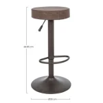 Barski stol PIPER VINTAGE rjava . Barski stol PIPER VINTAGE rjava ima kovinsko strukturo, sedalni del je iz poliuretanske pene in oblečena v umetno usnje.