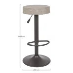 Barski stol PIPER VINTAGE svetlo siv . Barski stol PIPER VINTAGE svetlo siva ima kovinsko strukturo, sedalni del je iz poliuretanske pene in oblečena v umetno