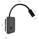 DEKORAT. STENSKA SVETILKA MILAGRO BASE 8W+2W ČRNA ML6352 NOČNA - slika 10