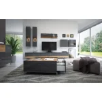 Dnevna soba ELAN 2 . Dnevna soba ELAN 2 je oblikovana po najnovejših smernicah skandinavskega stila pohištva. V kompletu dobite dve viseči vitrini, dve