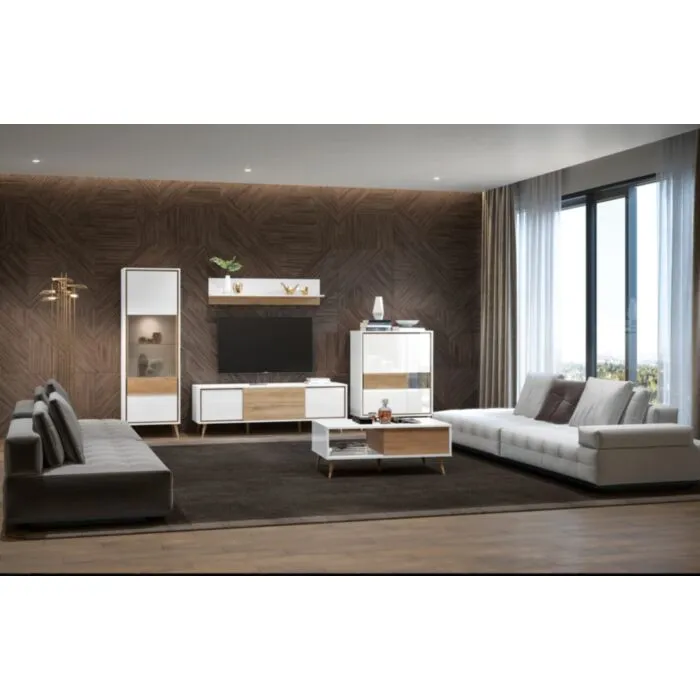 Dnevna soba SAMAR . Dnevna soba SAMAR je elegantna dopolnitev vašega dnevnega prostora in bo zagotovo privabljala poglede obiskovalcev. Kombinacija orehovega