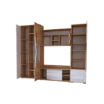 Dnevni regal ANASTAZIJA 2 . Dnevni regal ANASTAZIJA 2 je primeren za vsako dnevno sobo. Korpus omaric je v hrast zlati barvi, fronte pa v hrast zlati barvi in