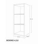 Dnevni regal BOX11 bela . Regal BOX11 bela je prostoren in praktičen, z umirjenim šarmom se preprosto zlije v vaš dnevni prostor. Odpira se s sistemom "push