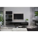 Dnevni regal BOX4 črna . Dnevni regal BOX4 črna je moderen regal, ki je elegantnega videza. Regal je prostoren in praktičen ter bo popestril vaš dnevni