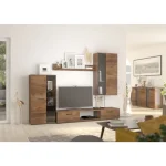 Dnevni regal CARMEN 6 . Dnevni regal CARMEN 6 je moderno oblikovan in elegantnega videza. Izdelan je v EU. Debelina iverala je 15 mm. Regal ima možnost z ali