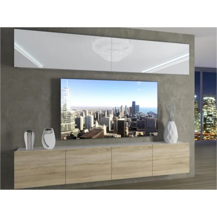 Dnevni regal CHARLOTTE Dnevni regal CHARLOTTE . Dnevni regal CHARLOTTE modernega dizajna bo prava izbira za osvežitev vašega dnevnega prostora. Stranice so v mat barvi, ličnice pa