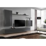 Dnevni regal EROS . Dnevni regal EROS modernega videza bo prava izbira za osvežitev vašega dnevnega prostora. Vrata omaric se odpirajo s push-click sistemom.