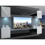 Dnevni regal IVERY . Dnevni regal IVERY se bo odlično podal v vaš dnevni prostor. Stranice so v mat barvi, ličnice pa v visokem sijaju bele ali črne barve.