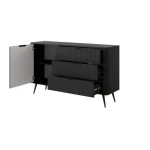 Dnevni regal LILJA 2 - črna . Dnevni regal LILJA 2 - črna, je eleganten kos pohištva, ki popestri vaš prostor s svojim luksuznim dizajnom. Narejen je iz