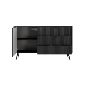 Dnevni regal LILJA 2 - črna . Dnevni regal LILJA 2 - črna, je eleganten kos pohištva, ki popestri vaš prostor s svojim luksuznim dizajnom. Narejen je iz