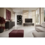 Dnevni regal LILJA 2 - črna . Dnevni regal LILJA 2 - črna, je eleganten kos pohištva, ki popestri vaš prostor s svojim luksuznim dizajnom. Narejen je iz