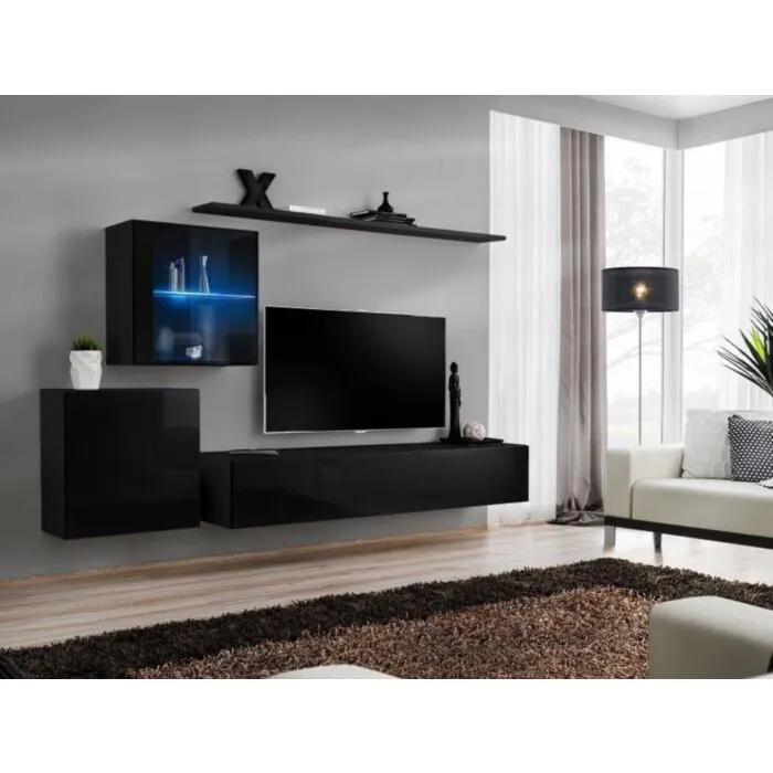 Dnevni regal LUKA . Dnevni regal LUKA je moderno oblikovan in elegantnega videza. Vrata omaric se odpirajo s push-click sistemom. V ceno je vključena tudi