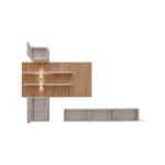 Dnevni regal LUXUR 4 . Dnevni regal LUXUR 4 je modernega dizajna. Kombinacija preprostega in privlačnega dizajna se bo podal v vsak prostor. Regal ima na