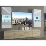 Dnevni regal MADISON . Dnevni regal MADISON modernega videza bo prava izbira za osvežitev vašega dnevnega prostora. Stranice so v mat barvi, ličnice pa v