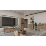 Dnevni regal MILI hrast . Dnevni regal MILI hrast je elegantna in funkcionalna izbira za vsak dom. Korpus je izdelan iz kakovostne laminirane plošče debeline