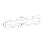 Dnevni regal MORI . Elegantna dnevna soba s stilom skandinavskega sloga. Dobavljiva je v barvi svetli hrast//bela mat. Hrastove lesene noge, ABS robovi,