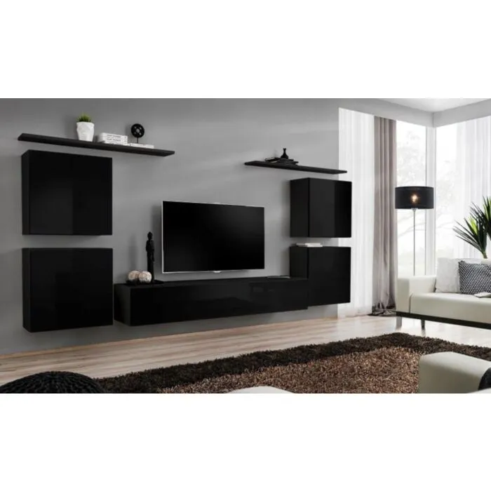 Dnevni regal NATAN . Dnevni regal NATAN modernega videza bo prava izbira za osvežitev vašega dnevnega prostora. Vrata omaric se odpirajo s push-click