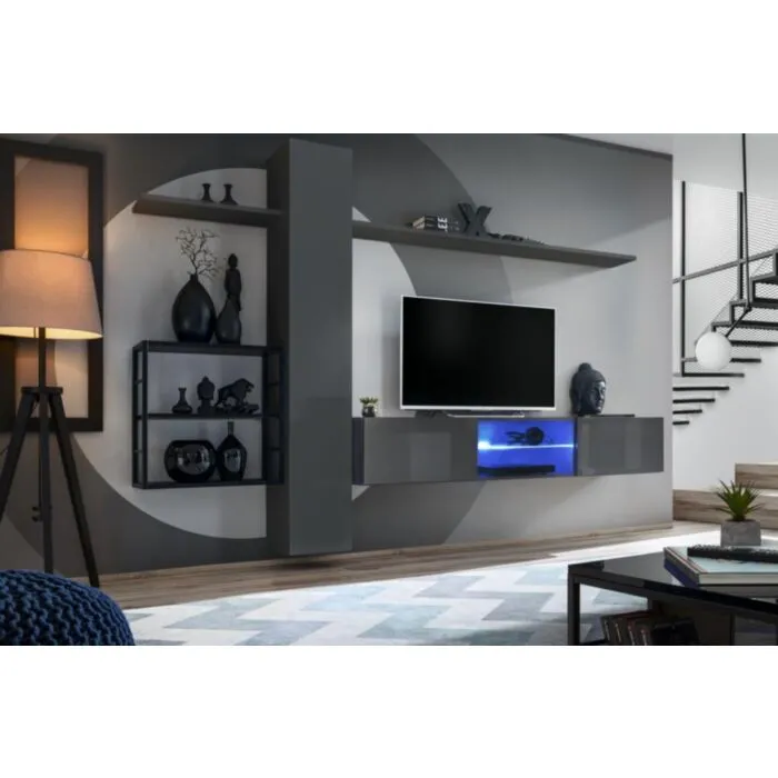 Dnevni regal NEJA Dnevni regal NEJA . Dnevni regal NEJA je moderno oblikovan in elegantnega videza v kombinaciji lesa in kovine. Vrata visoke omare se odpirajo s push-click