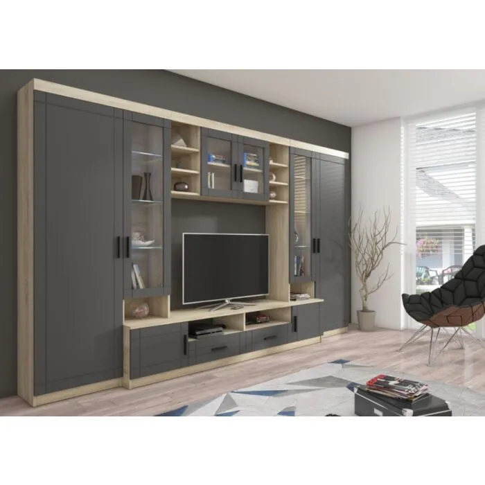 Dnevni regal PAR 3 . Dnevni regal PAR 3 je moderno oblikovan in elegantnega videza. Izdelan je v EU. Možno je dokupiti LED osvetlitev (30 €). Barva: -