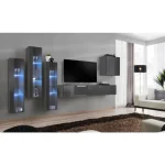 Dnevni regal ROBERTA . Dnevni regal ROBERTA je moderno oblikovan in elegantnega videza. Vrata omaric se odpirajo s push-click sistemom. V ceno je vključena