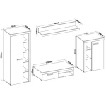 Dnevni regal RUBA . Dnevni regal RUBA je moderno oblikovan in elegantnega videza. Dnevni regal je izdelan v EU. Dimenzije regala so: 270 cm x 190 cm x 42,5 cm