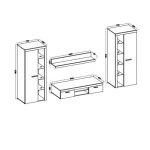 Dnevni regal RUBA 2 XL . Dnevni regal RUBA 2 XL je moderno oblikovan in elegantnega videza. Dnevni regal je izdelan v EU. Dimenzije dnevnega regala so 300 cm x
