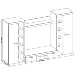 Dnevni regal RUBA 2 XL . Dnevni regal RUBA 2 XL je moderno oblikovan in elegantnega videza. Dnevni regal je izdelan v EU. Dimenzije dnevnega regala so 300 cm x