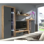 Dnevni regal RUBA 5 . Dnevni regal RUBA 4 je moderno oblikovan in elegantnega videza. Dnevni regal je izdelan v EU. Barva: - hrast / grafit siva Dimenzije TV