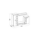 Dnevni regal RUBA mini . Dnevni regal RUBA mini je narejen iz kvalitetne laminirane plošče. Je moderen s pridihom elegance. V kompletu dobite eno TV omaro,