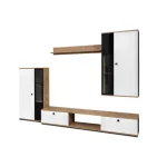 Dnevni regal SAMKI 7 . Dnevni regal SAMKI 7 je narejen iz kvalitetne laminirane plošče debeline 15 mm. Ima melaminski obrob ter plastične ročaje. Vsebuje