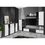 Dnevni regal SAMKI 8 . Dnevni regal SAMKI 8 je narejen iz kvalitetne laminirane plošče debeline 15 mm. Ima melaminski obrob ter plastične ročaje. Vsebuje