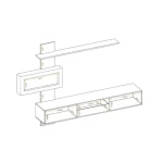 Dnevni regal SERENA . Dnevni regal SERENA, kateremu električni kamin v črni barvi doda eleganco ter atraktivnost. Narejen je iz laminirane plošče. Omarica