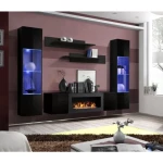 Dnevni regal ŽIGA 1 . Dnevni regal ŽIGA 1 bo popestrila vsako dnevno sobo. Vrata omaric se odpirajo s push-click sistemom. Komoda ima bio koviski kamin.