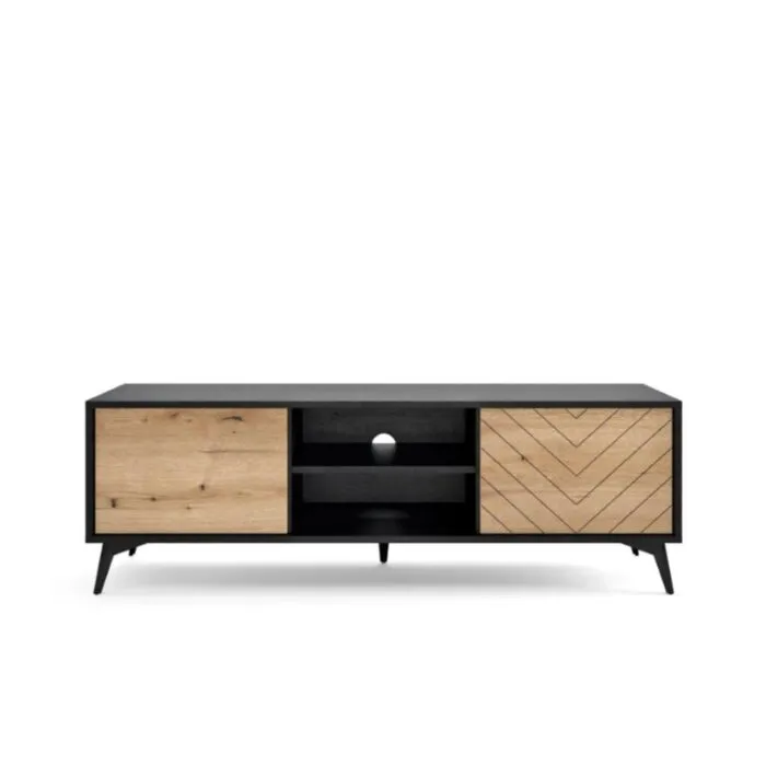 Dnevni TV regal IJAN . Dnevni TV regal IJAN je narejen iz kvalitetne laminirane plošče, 16 mm debeline. Ima ABS robove in predal se odpira s sistemom "push